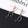 Stud Oorbellen Fashion Note Asymmetrie Drop Earring Voor Vrouwen Persoonlijkheid Trendy Roestvrij Staal Dangle Sieraden