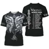 T-shirts masculins 2022 Été Nouveau homme viking 3dt chemise imprimé Craze T-shirt punk harajuku mens top 2443