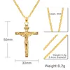 Colliers pendants mode crucifix jesus christ hommes bijoux doré brun argent couleur métal croix avec chaîne de cou pour femmes