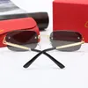 Luxe designer zonnebril ontworpen voor vrouwen randloze zonnebril Transparante kleur party party essentiële zonnebril UV400 mooie rode doos CCC111