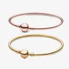 Gold Bead Clasp Bangle Bracelet Pandoras 100% 925 Sterling Silver Charm Bracelet Women Girls Luxury Jewelry Designer bracelet with Original Box Fast Shipping