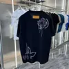 Lousis vouton çantaları lvse sweatshirt erkek tişört nakış kısa kollu tişört tasarımcı tshirt erkek kadın mürettebat boyn