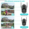 Autres appareils photo CCTV 4K HD 4G WiFi IP Camera Outdoor 10x Zoom Three Lens Dual Screen SIM Carte PTZ Camera AI Suivi CCTV VIDEOS DE SURVEILLANCE CAME Y240403