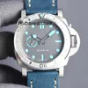 Uhren 1225 Herren Automatisch 47 mm grau Farbschiff 2555 Mechanischer Ledergürtel 316L Fine Stahl leuchtend