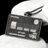 Creditcard Sier 10K 14K Custom Def VVS Moissanite hanger Personaliseerde naamketen voor mannen vrouwen ijskoud hangers