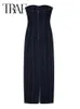 TRAF Dresses for Women Tube Top Elastic Tight Dress Summer Backless Sexy Evening Dresses Denim Midi Party Dress 240319