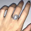 Liefde ringen paar designerkaart nieuwe volledige diamant zirkon spinnen mode dames verlovingsring met logo