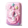 الحالات 3D Unicorn Pencil Cases Eva Pink Pen Bag for School Girl Kawaii Stageery Storage Gift Box Revers Pouch reaser حامل جمالي