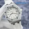 Athleisure AP Armband Uhr Royal Oak Offshore Serie 67540SK Womens Watch White Plaid Dial mit präzisen Stahl Original Diamanten 37mm Quarz Uhr
