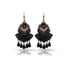 Nieuwe Europese en Amerikaanse oorbellen Noblewoman's Noble Antique Black Tassel Lace Earring accessoires