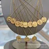 High end designer necklace vanclef Necklace Twelve Constellations V Gold Plated 18K Pendant Fashion Mens and Womens Style Original 1to1 With Real Logo