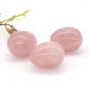 Massage Stones Rocks 30x40mm Natural Gemstone Rose Quartz Ei -vormige Reiki Healing Stone Crystal Massage Minerale Spirituele Decoratie met Stand 240403