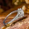 2st bröllopsringar caoshi chic snöflinga form finger ring kvinnlig lysande zirkoniumbröllop band smycken gåva underbara tillbehör för engagemang