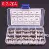 72/100pcs carro FUSE FUSULHAS DE VIDRO DE VIDRO FUSULHOS DE VIDRO DE VIDRO 0,2-20A 0,5-30A KIT VISTURADO PARA O AS VIRIDOR DE ARVIMENTO DE PROFIGADO DE CARRO DE LUZ