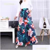 Skirts Fashion 2021 Women Clothes High Waist Floral Ankle Length Elegant Casual Ladies Bohemian Boho Women1 Drop Delivery Apparel Wom Dh0Ve