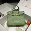 Designer Bag Ostrich Handväskor Tygväskor Premium Olive Green Leather 3025mini Small Portable Togo Litchi Patternwnyr har logotyp