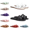 designer slides women slippers trendy sliders brown black white pink green fuchsia green gold leather womens ladies shoes summer outdoor sandals