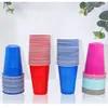 Disposable Cups Straws 16-Ounce Plastic Party (50 Pack) Water Recyclable Red With Fill Lines For Drinks BBQ Picnic Game