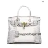 Himalayans Bag Womens Borse Borse Nuovo alligatore in pelle Top Layer Layer Cow White Himalayan ha il logo OS88