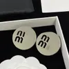 Pendientes de nuevos diseñadores de 18 kgold Letras de plata con pendientes redondos para mujeres Rings de joyería de la marca de lujo