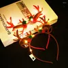 Party Decoration Flashing Lights LED Deer Antler Butterfly Crown Headbands Long Branches Horns Forest Goddess Po Shoot Christmas 2024