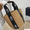 Luxury designer Raffias handbag 10a Woody straw Basket bag for woman fashion travel weave Crochet Beach large tote bag man Shoulder cross body weekender clutch bags