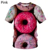 T-shirt maschile nuove magliette da uomo 2023 Maglietta da stampa 3D Hamburger Fritta Fritta Donut Egg Funge Food T-Shirt Summer Leisure 2443