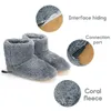Tappeti inverno scarpe da riscaldamento USB scarpe da riscaldamento elettrico peluche calde pannelli caldi piedi riscaldati grigio grigio