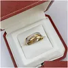 Band Rings Trinity Ring Charms For Woman Designer Couple Size 678 Man Diamond Tricyclic Crossover T0P Quality Gold Plated 18K Official Ot8Lq