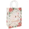 Present Wrap 5st Rose Gold Stamping Team Brud Handheld Paper Bag Engagement Wedding Party Deced Candy Packaging