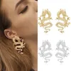 Boucles d'oreilles pendantes pour femmes, Vintage, Style chinois, Dragon, personnalité, animaux, Totem, bijoux de déclaration, année 2024