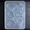 Équipements 3D thème océan moule de sable mouvant pendentif fait à la main moule en silicone bricolage moule de moulage en résine pour bricolage porte-clés bijoux antiadhésif