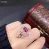 Cluster Rings Natural White Crysstal And Garnet Ring 10mm 14mm 5mm 7mm Pyrope 925 Silver Jewelry For Party