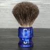 Brush dscosmetic 26mm black badger hair knots shaving brush ocean blue handle