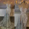 Glamorous Mermaid Prom Dresses Irregular Design Shining Lace Sequins Side Split Court Gown Custom Made Plus Size Party Evening Dress Vestido De Noite