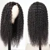 Elegant u del kinky lockigt mänskligt hår brasiliansk maskin gjorde naturlig färg för svarta kvinnor remy glueless 240402