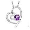 Подвесные ожерелья Оптовые 925 стерлинговые стерлингового сердечного сердечного ожерелья в форме циркона