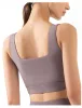 Bras Femmes à lacets larges Sport Bra Support moyen Soft Gym Bra Push Up Yoga Gite avec rembourrage amovible