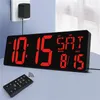 Relógios de parede 16,5 polegadas de tela grande perpétua relógio de calendário Data da semana Display LED Multifunção digital com remoto