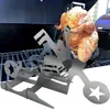 Support de poulet à support en acier à moto américain unique avec support de bière pour la grillade rôtissoire et accessoires de barbecue qui ajoutent une touche