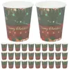 Copas descartáveis ​​palhas titular de papel de água de Natal Banquetes de café da festa do escritório para banquetes de canecas