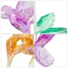 Figurines décoratives 3pcs Ornements de colibris en acrylique suspension des pendentifs clairs irisés