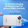 Banques d'alimentation du téléphone portable Banque de batterie de chargeur rapide avec câble Powerbank magnétique sans fil pour iPhone Huawei Iwatch 10000mAh 22,5W PD QC3.0 2443