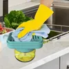 Distributore di sapone per la cucina con porta spugna manuale della pompa liquida Premere accessori per la pulizia del bagno per la casa