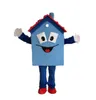 2024 Blue House Mascot Costume Halloween Natal Fanche Fanche Party Caracteres Toço