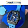 Смотрите роскошные механические швейцарские движения Ceramic Dial Rubber Strap Sports Limited Tourbillon полностью 44,50 x 49,94 Ручной RM 53-01 WN-4PC9