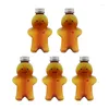 Bouteilles de rangement 5pcs Gingerbread Man Biscuit Biscuits scellés en plastique scellé