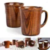 Cups Saucers Eco-friendly 400ml Classical Wooden Beer Tea Coffee Cup Mug Water Bottle Heatproof Home Office Party Drinkware