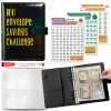 Notebooks 2024 NEW100 ENVELOPE SAVINGS Challenge Laser A5 liant budgétaire de liant Loseleaf avec un système d'organisateur monétaire enveloppes en espèces