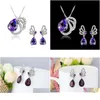 Brincos colar de jóias de dama de honra Conjunto de jóias Brincho Crystal Africano Jewellery Party Drop Datch Sets DHSRP